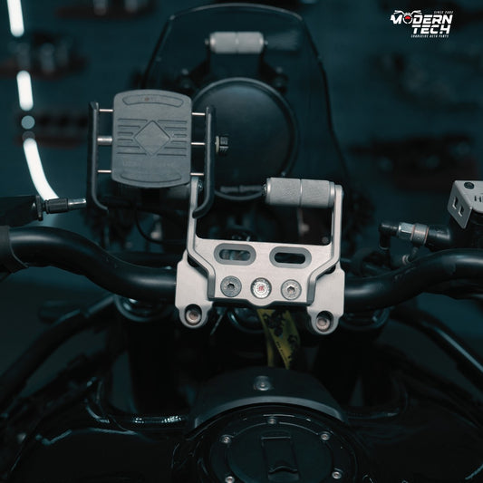 Handlebar Riser With Mobile Mount Combo Black for Himalayan 450